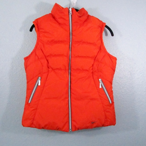 Nike Jackets & Blazers - Nike Orange Zip Puffer Vest Medium
